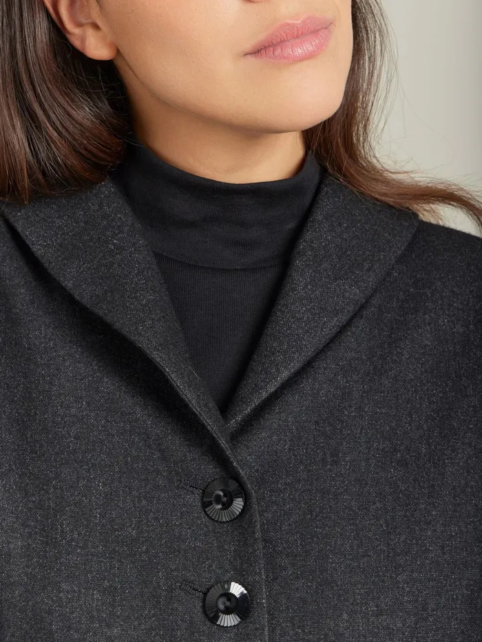 Women Agns B Jackets and Coats Grey Wool Tweed Fitted Jacket