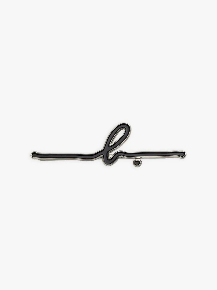 Women Agns B Jewellery and Watches Black B Enamelled Metal Barrette