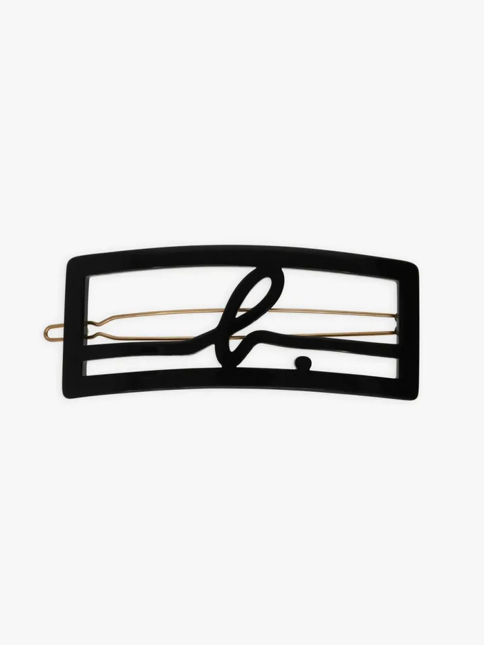 Women Agns B Jewellery and Watches Black Rectangular B Hair Clip