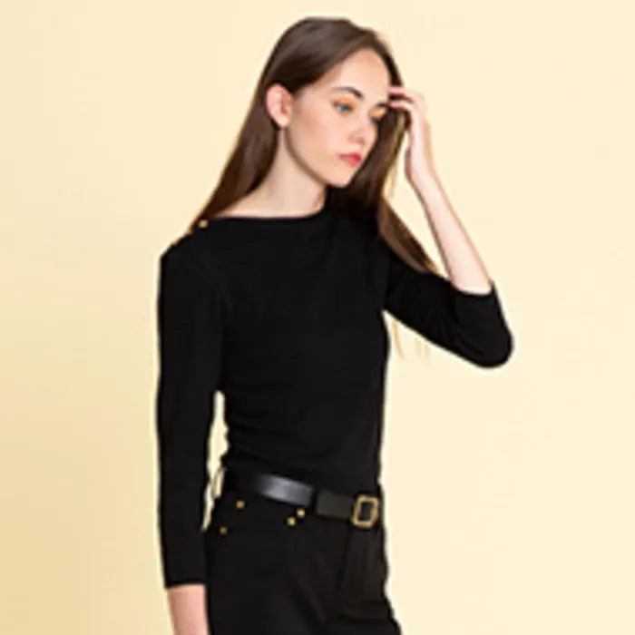 Women Agns B Jumpers Black Badiane Jumper With Elbowlength Sleeves