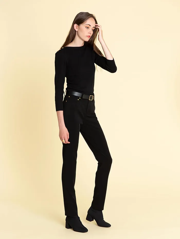 Women Agns B Jumpers Black Badiane Jumper With Elbowlength Sleeves