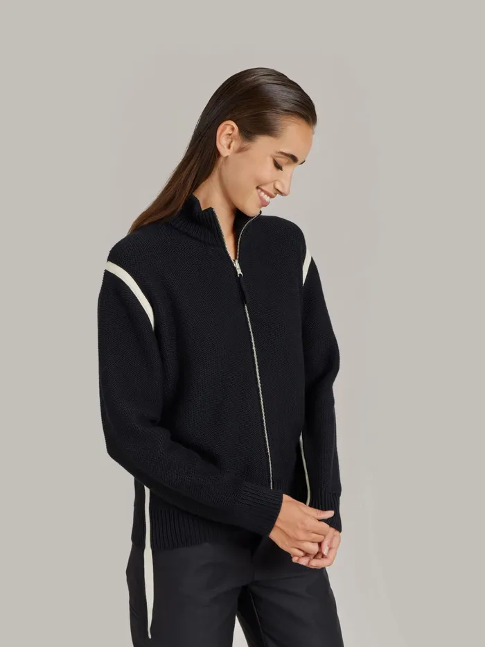 Women Agns B Jumpers Black Cotton Jersey Reversible Jacket