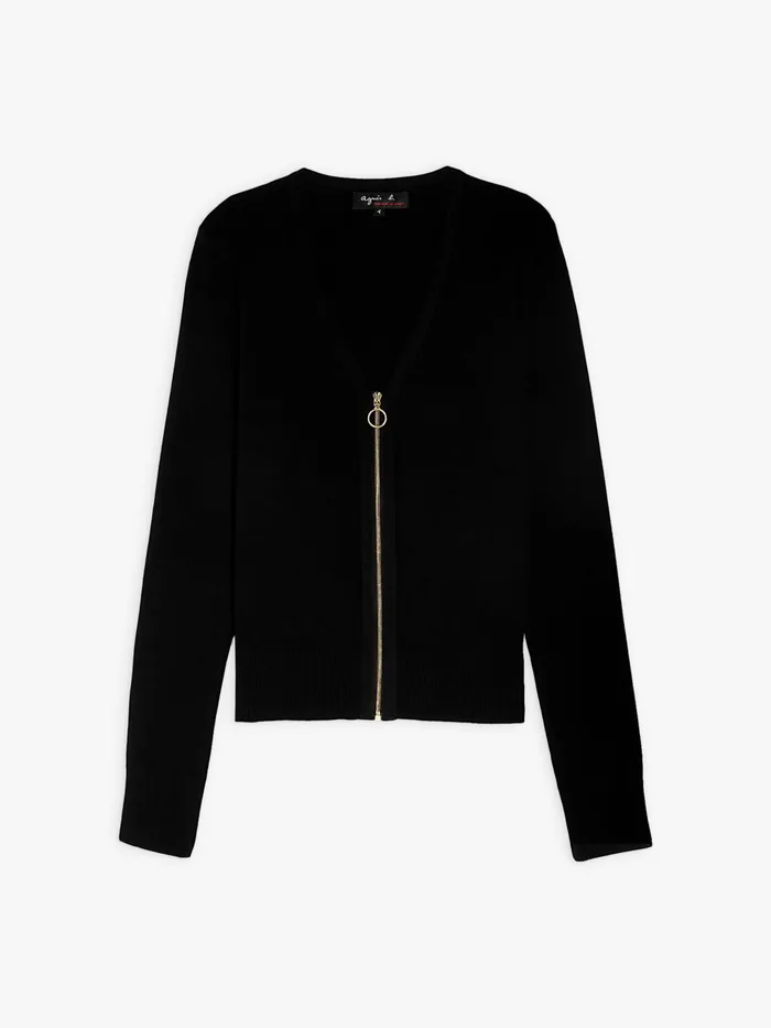 Women Agns B Jumpers Black Diane Cotton Zipup Cardigan