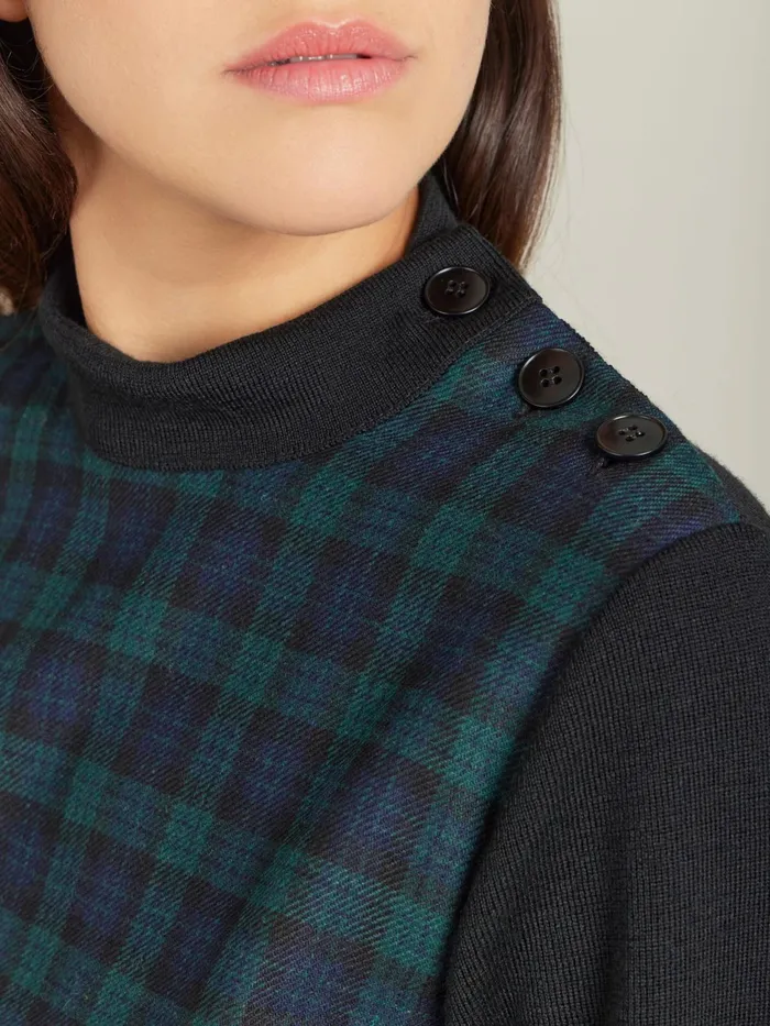 Women Agns B Jumpers Black Merino Wool Ribbed Jumper