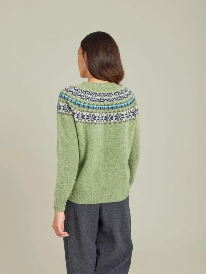 Women Agns B Jumpers Green Wool Jacquard Scotland Jumper