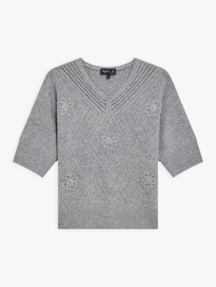 Women Agns B Jumpers Grey Merino Wool Jersey Sweetie Jumper