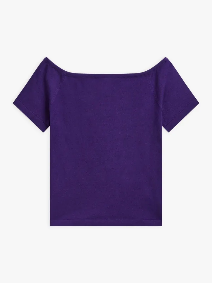 Women Agns B Jumpers Purple Cotton Boat Neck Minnie Jumper