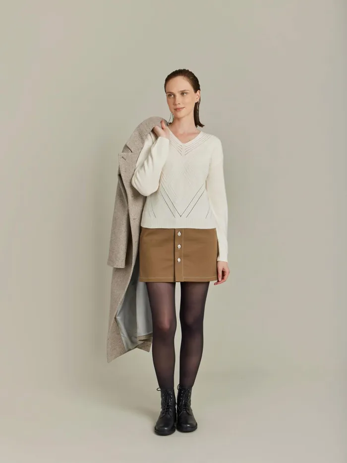 Women Agns B Jumpers White Merino Wool Jersey Sugar Jumper