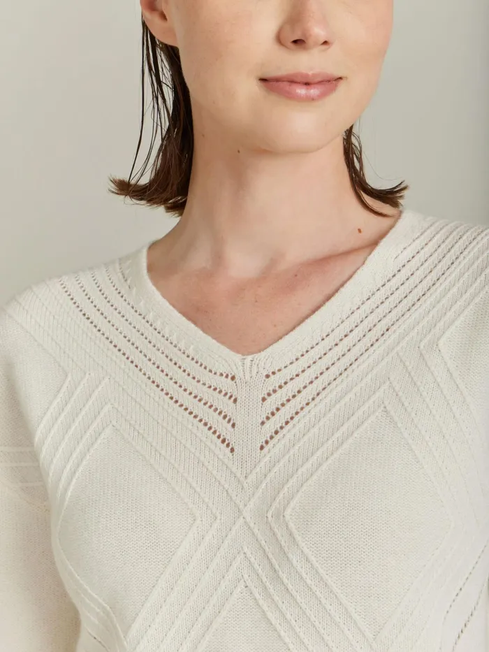 Women Agns B Jumpers White Merino Wool Jersey Sugar Jumper