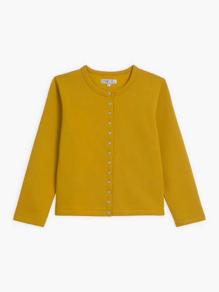 Women Agns B Jumpers Yellow Le Petit Cotton Fleece Cardigan