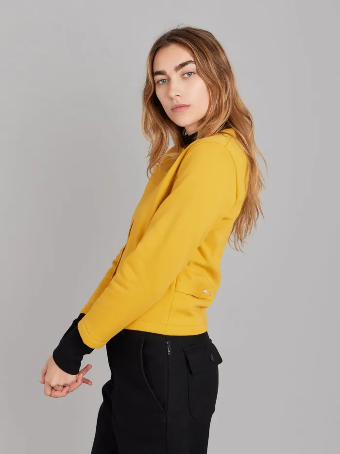 Women Agns B Jumpers Yellow Le Petit Cotton Fleece Cardigan