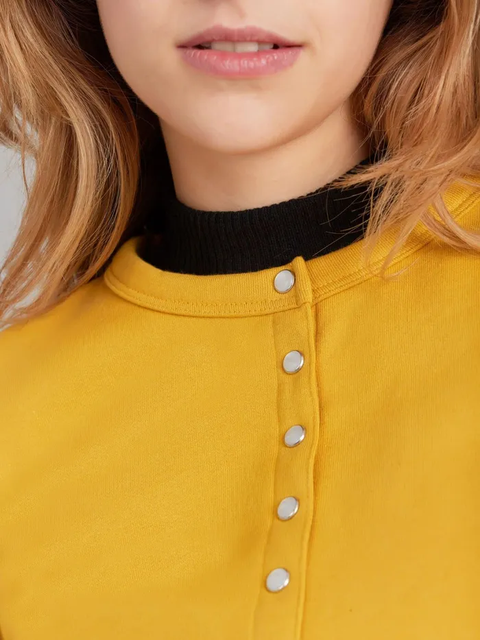 Women Agns B Jumpers Yellow Le Petit Cotton Fleece Cardigan