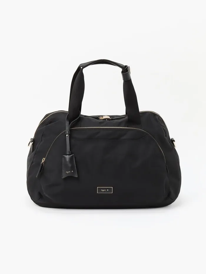 Women Agns B Large Bags and Totes Black Boston Nylon Travel Bag