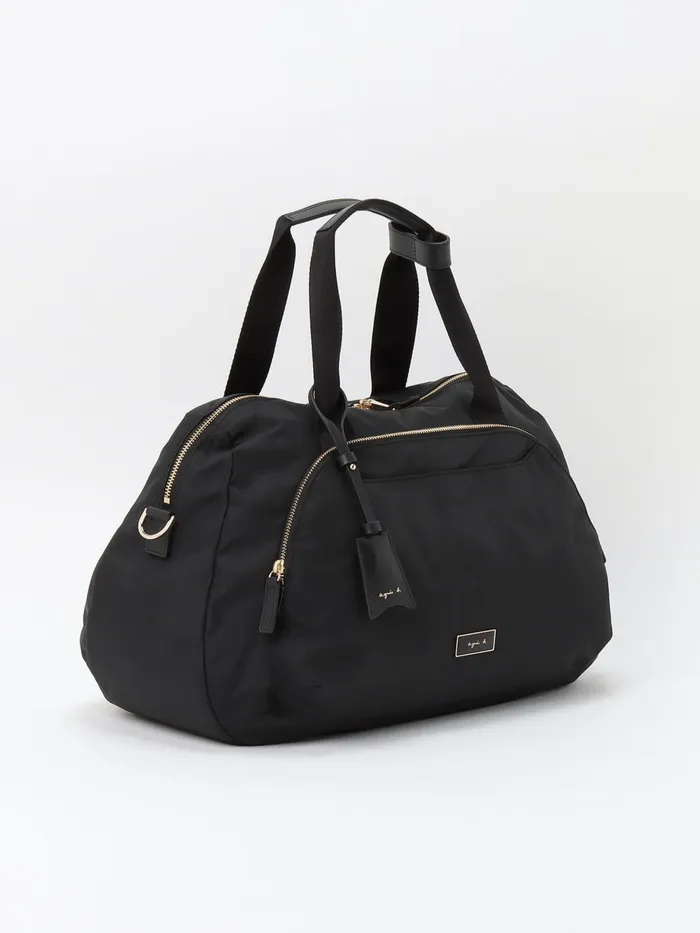 Women Agns B Large Bags and Totes Black Boston Nylon Travel Bag
