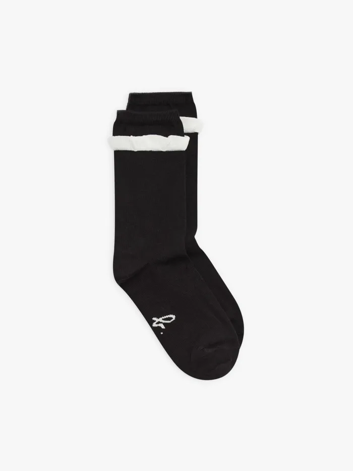 Women Agns B Lingerie and Socks Black Cotton Ombeline Socks