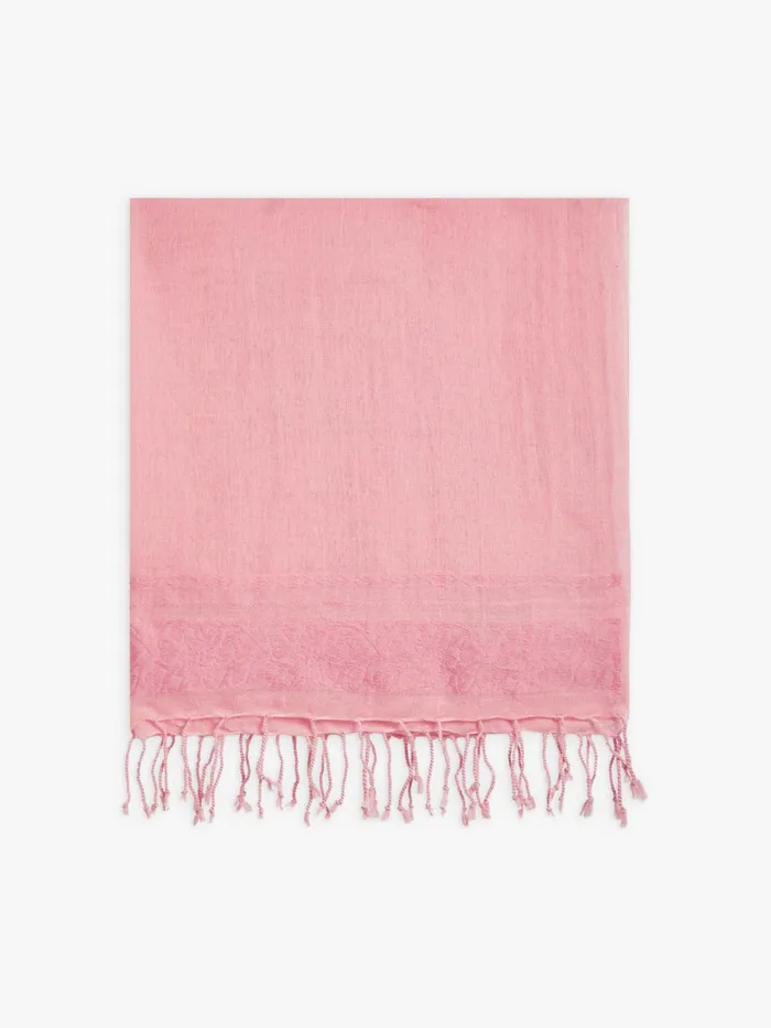 Women Agns B Scarves Pink Wool Roseanne Scarf