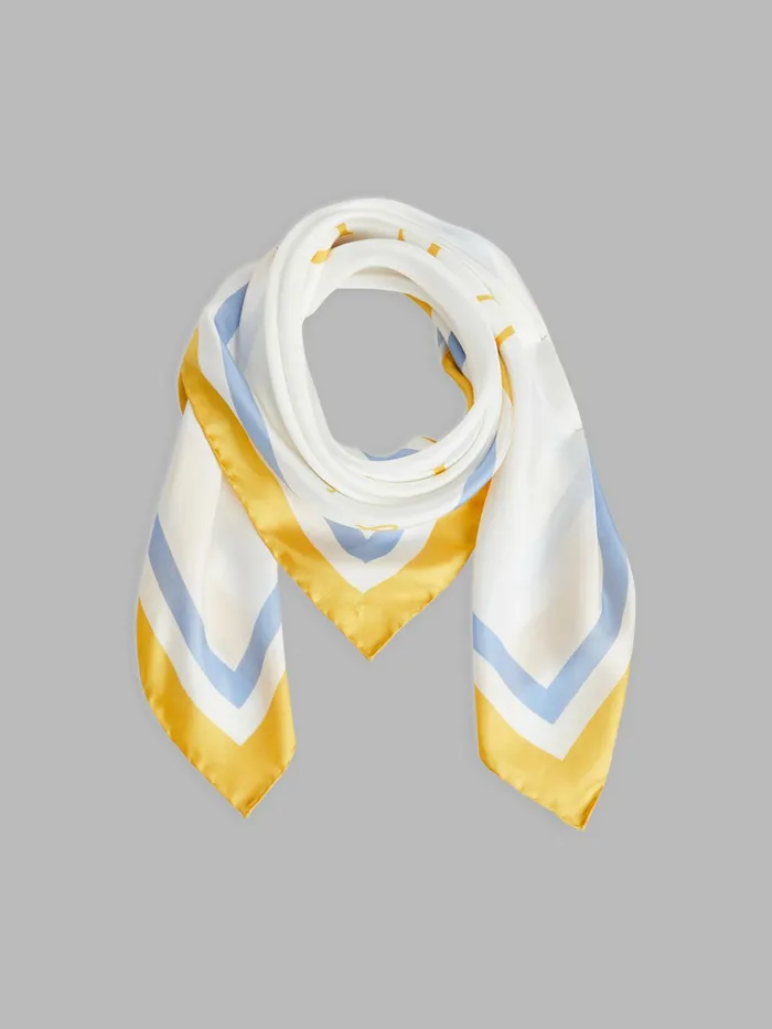 Women Agns B Scarves White Silk Scarf Versailles