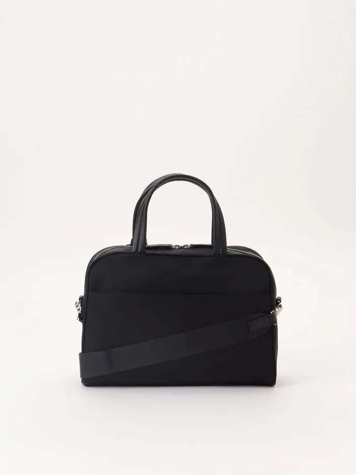Women Agns B Shoulder Bags Black Nylon Bag With Leather Handles