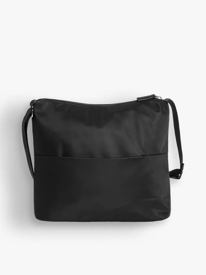 Women Agns B Shoulder Bags Black Zipped Nylon Shoulder Bag