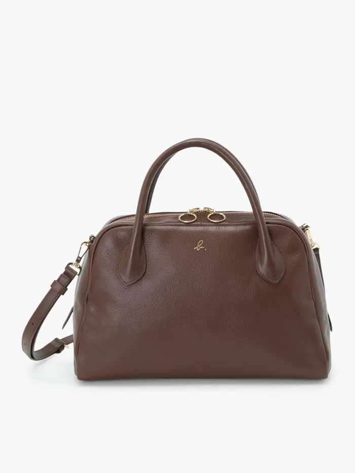 Women Agns B Shoulder Bags Brown Leather Boston Bag