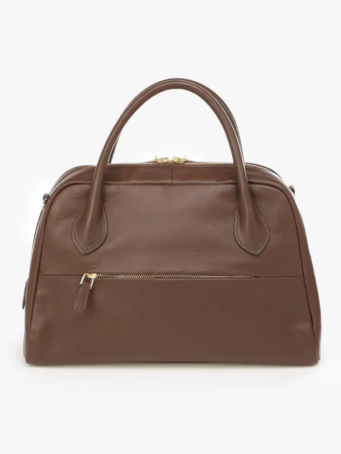 Women Agns B Shoulder Bags Brown Leather Boston Bag