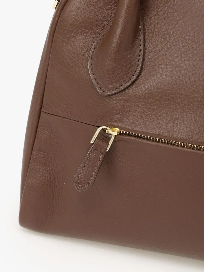 Women Agns B Shoulder Bags Brown Leather Boston Bag