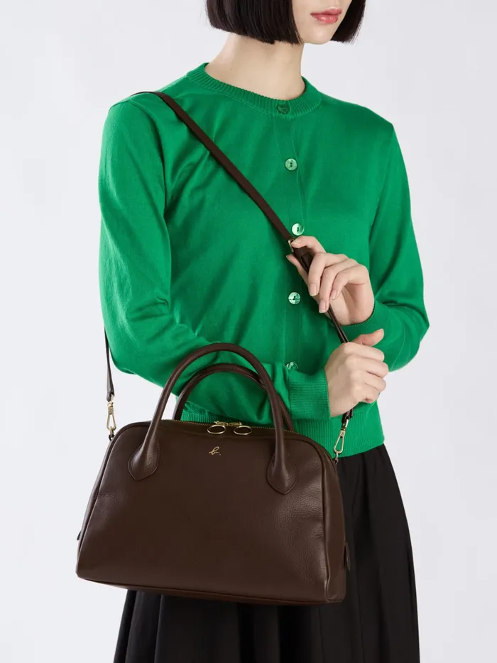 Women Agns B Shoulder Bags Brown Leather Boston Bag