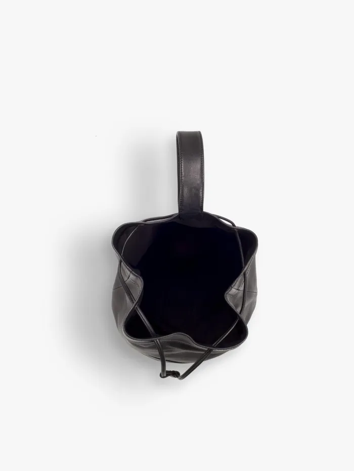 Women Agns B Shoulder Bags Small Baluchon Bag In Black Lambskin