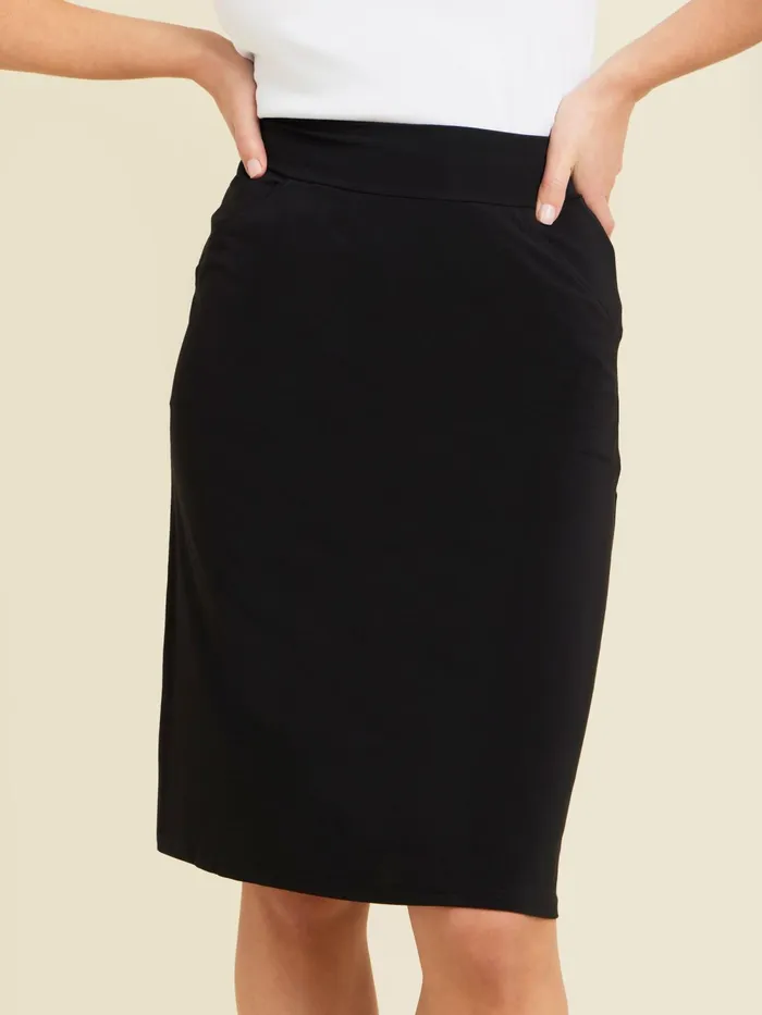 Women Agns B Skirts and Shorts Black Kneelength Flared Lyrique Skirt