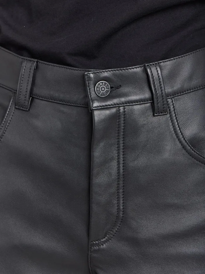 Women Agns B Skirts and Shorts Black Leather Shorts