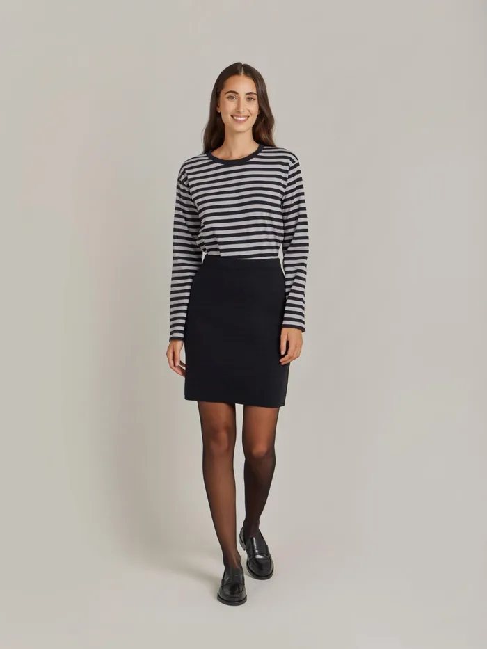 Women Agns B Skirts and Shorts Black Merino Wool Reversible Skirt