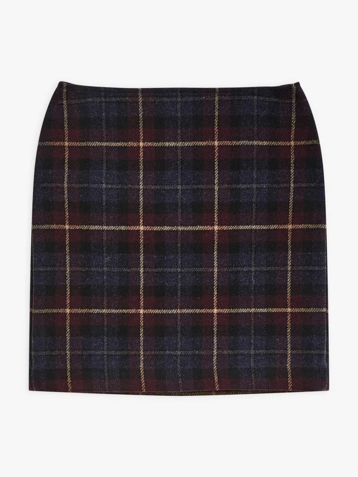 Women Agns B Skirts and Shorts Black Wool Checked Erin Skirt