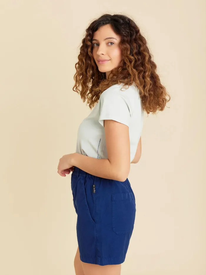 Women Agns B Skirts and Shorts Blue Cotton Straight Shorts