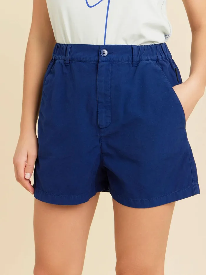 Women Agns B Skirts and Shorts Blue Cotton Straight Shorts