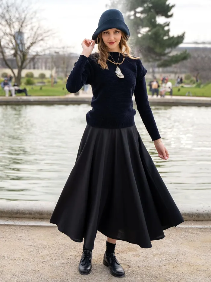 Women Agns B Skirts and Shorts Tabou Black Wool Skirt