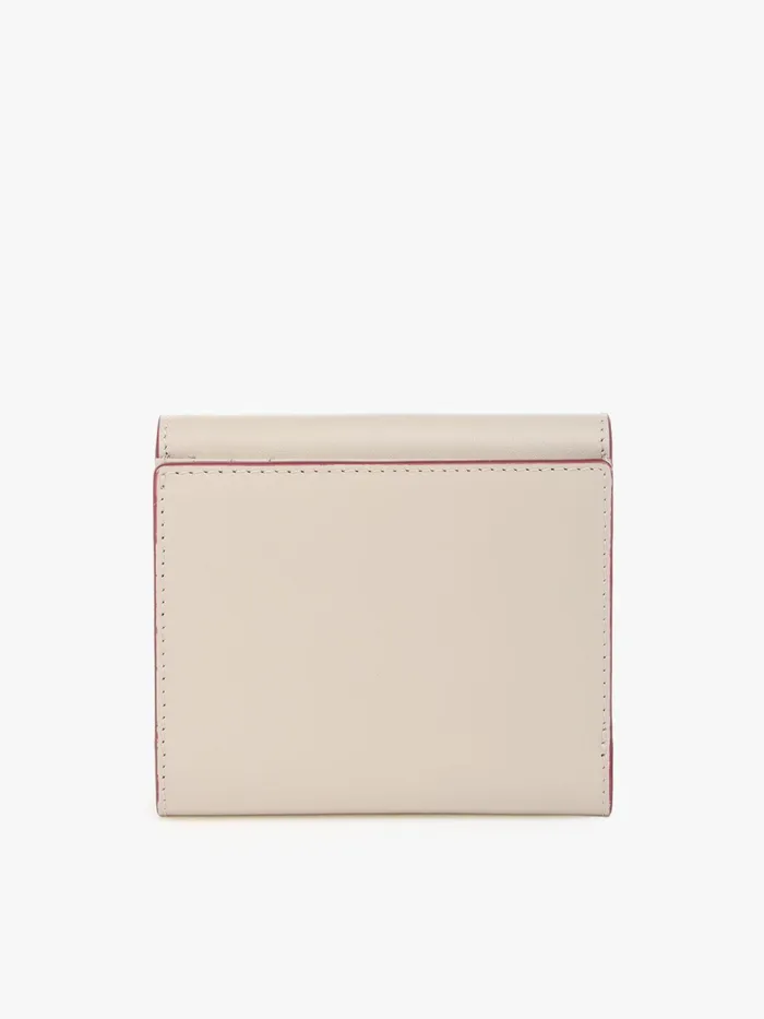 Women Agns B Small Leather Goods Beige Leather Wallet With Flap