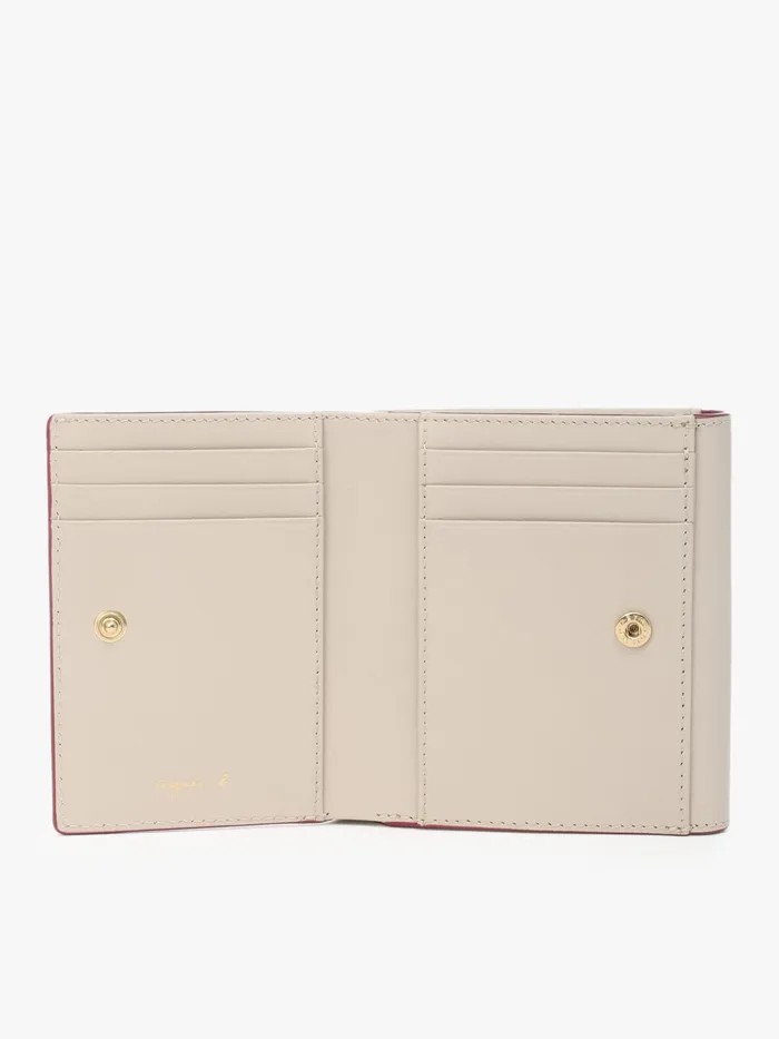 Women Agns B Small Leather Goods Beige Leather Wallet With Flap