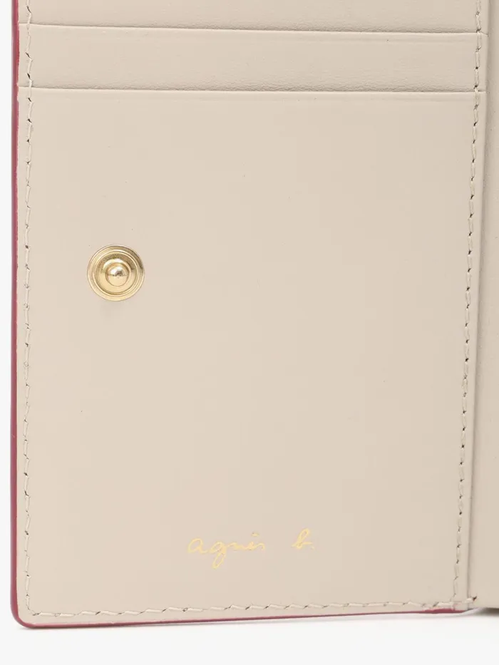 Women Agns B Small Leather Goods Beige Leather Wallet With Flap