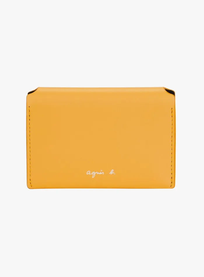 Women Agns B Small Leather Goods Black And Yellow Leather Cardholder