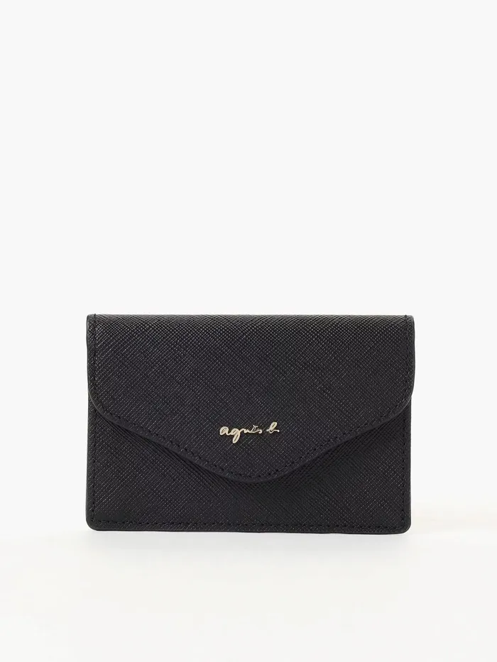 Women Agns B Small Leather Goods Black Leather Card Case