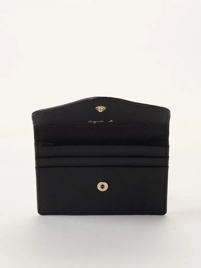Women Agns B Small Leather Goods Black Leather Card Case