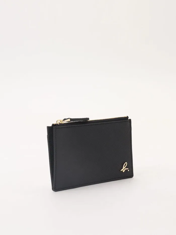 Women Agns B Small Leather Goods Black Leather Card Holder 034b034