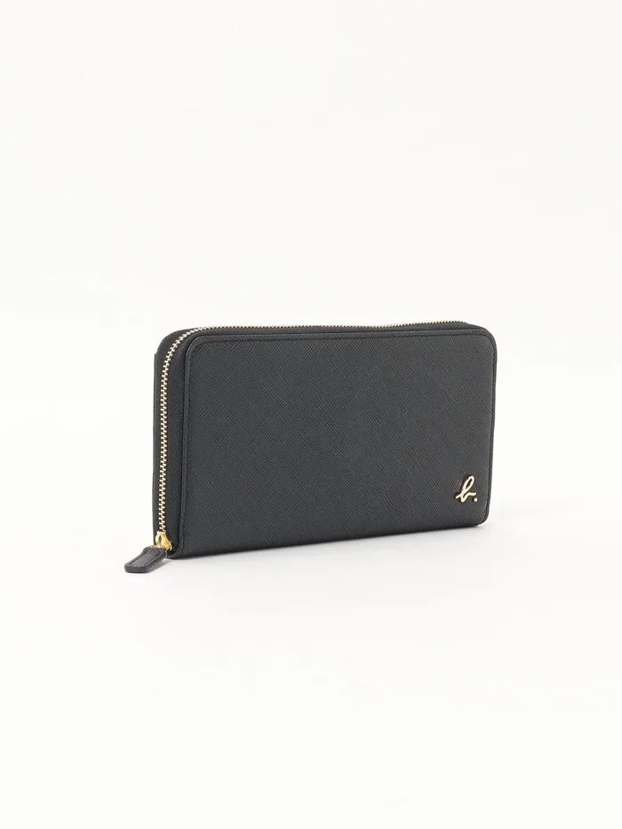 Women Agns B Small Leather Goods Black Leather Wallet 034b034