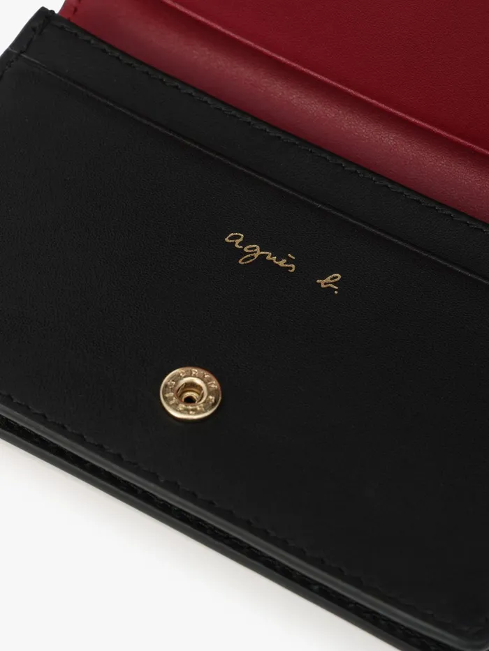 Women Agns B Small Leather Goods Black Leather Wallet