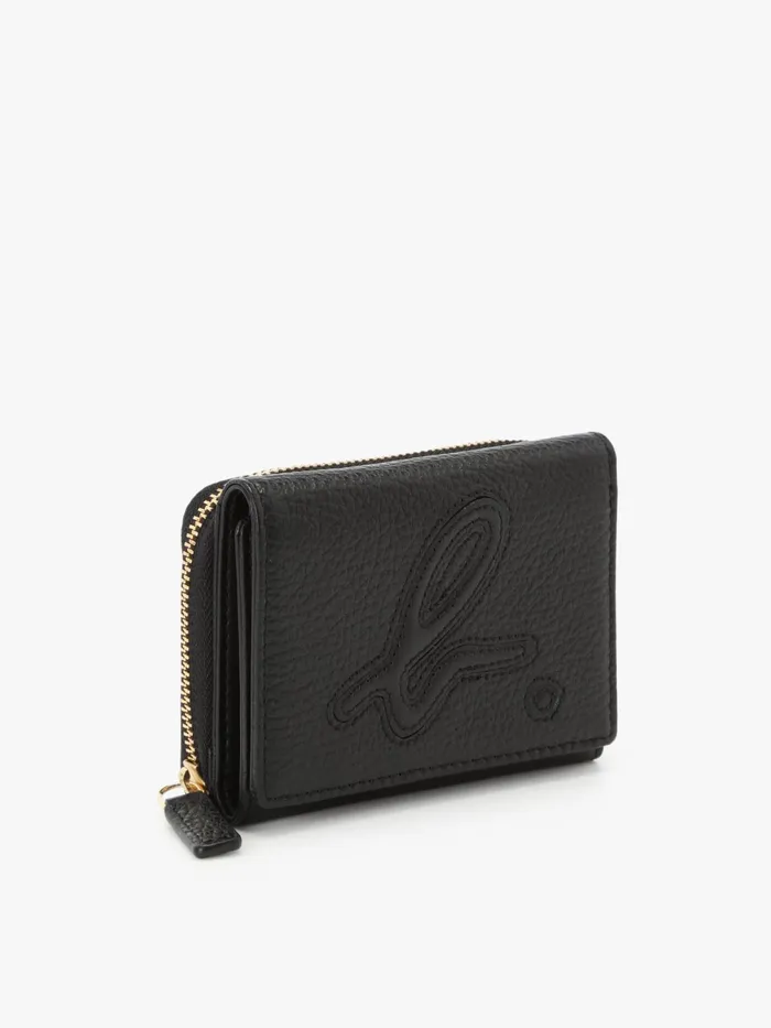 Women Agns B Small Leather Goods Black Smooth Leather 034b034 Logo Wallet