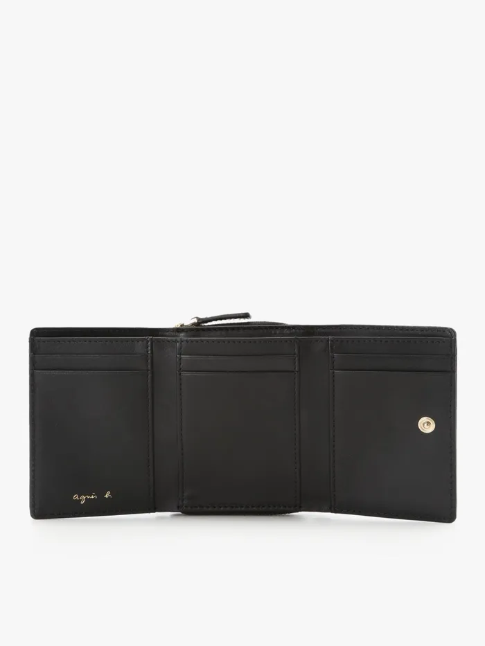 Women Agns B Small Leather Goods Black Smooth Leather 034b034 Logo Wallet