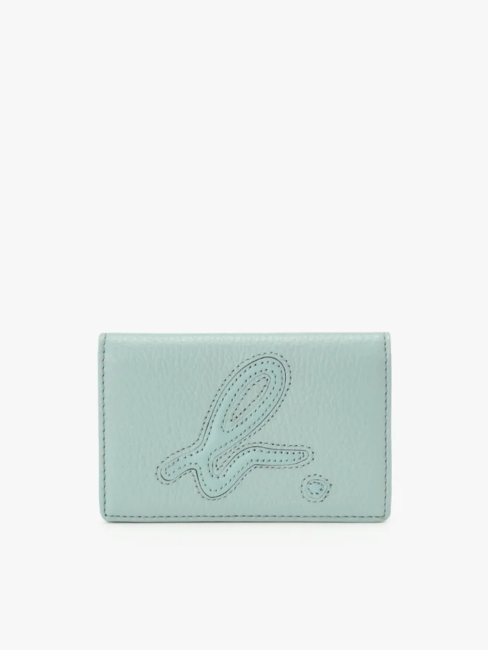 Women Agns B Small Leather Goods Blue Leather 034b034 Logo Cardholder