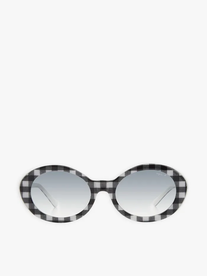 Women Agns B Sunglasses Black And White Romy Checked Sunglasses