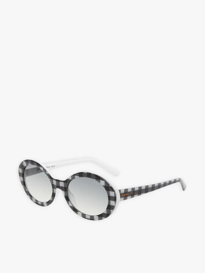 Women Agns B Sunglasses Black And White Romy Checked Sunglasses