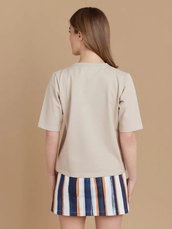 Women Agns B Tshirts and Tank Tops Beige Cotton Brando Tshirt